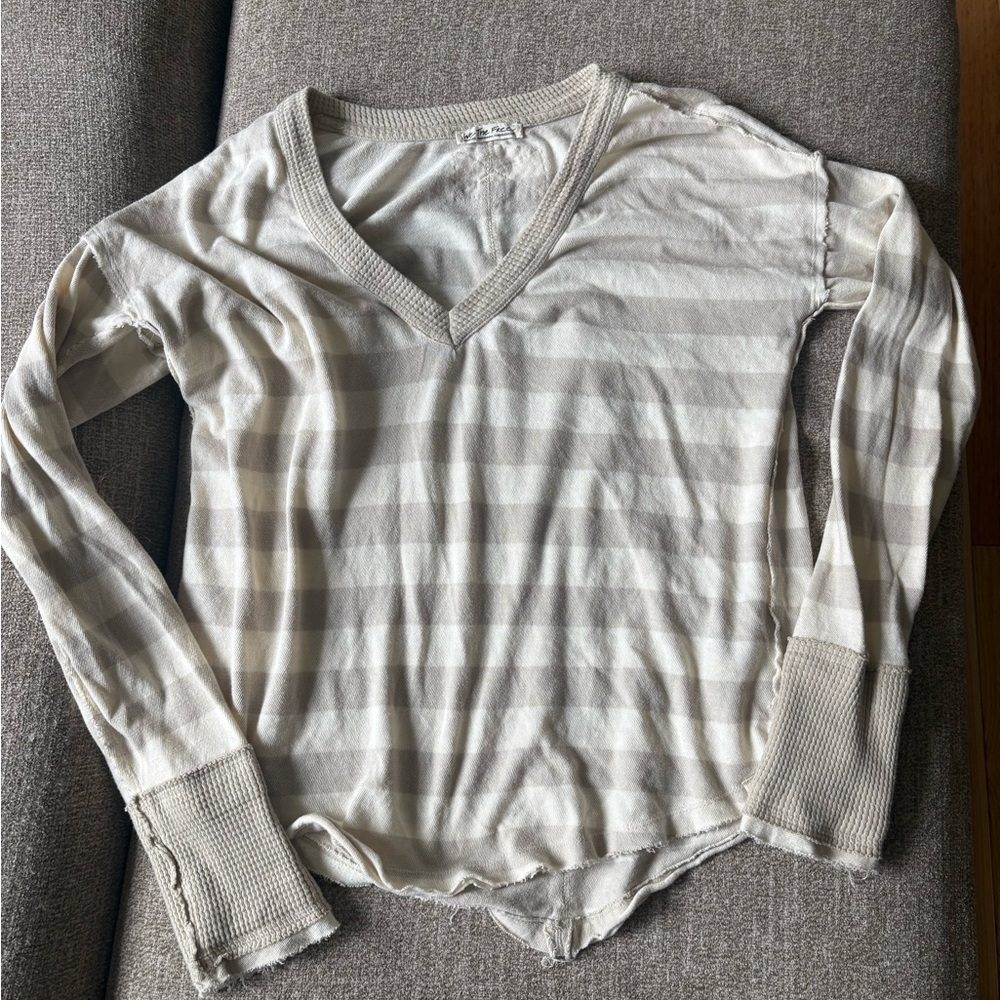 Free People Stripe Long Sleeve Top